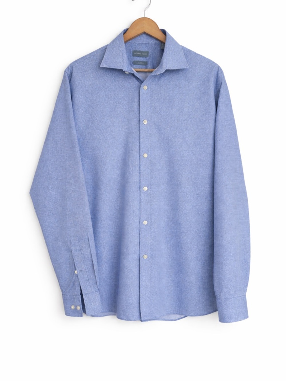 Michael Kors Men’s Slim Fit Dress Shirt – Blue Pattern – Size XL